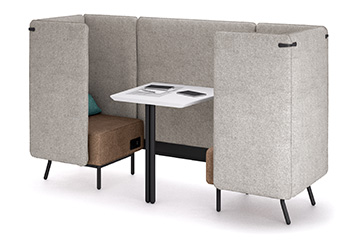 Alcove canapes office-pod avec table peninsule  pour l'open-space de magasins et la vente au detail Around Lab LT