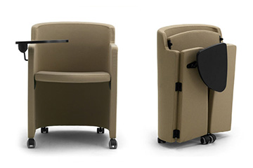 Fauteuil pliantes sur roulettes pour conferences Clac