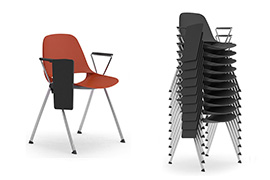 Chaises pliantes en plastique d'une seule piece coworking, partage de bureau Cosmo