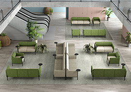 Fauteuil d'attente avec table integree Lia
