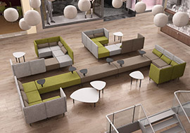 Canape modulaire au sieges amovibles pour open-space hall Around