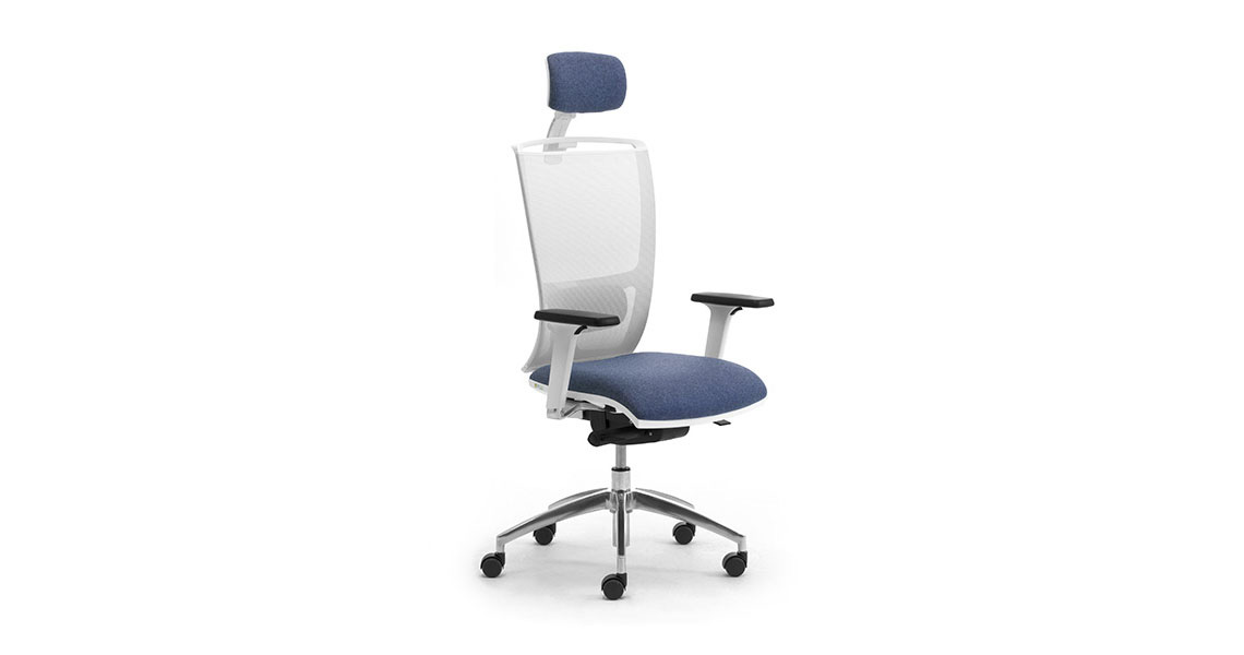 Flash Furniture Chaise de bureau ergonomique pivotante en maille blanche à  dossier haut avec cadre blanc et bras rabattables