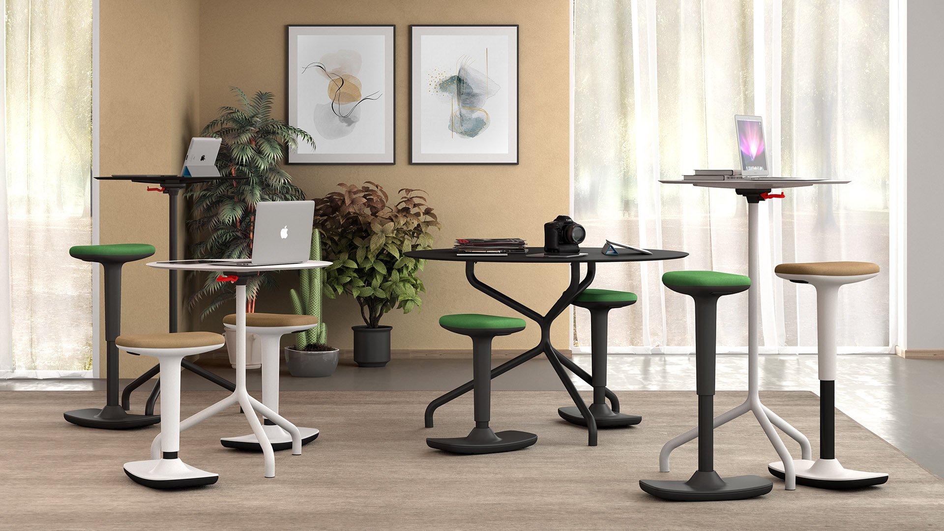 Tabouret debout basculant pour travail semi-assise Twist