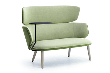 Canape' lounge colore' avec dossier haut et pieds en bois Alise 4g