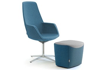 Fauteuil relax lounge avec pouf et design minimal Gaia