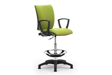 Tabouret pivotant avec accoudoirs et repose-pieds pour laboratoire et industrie Sprint