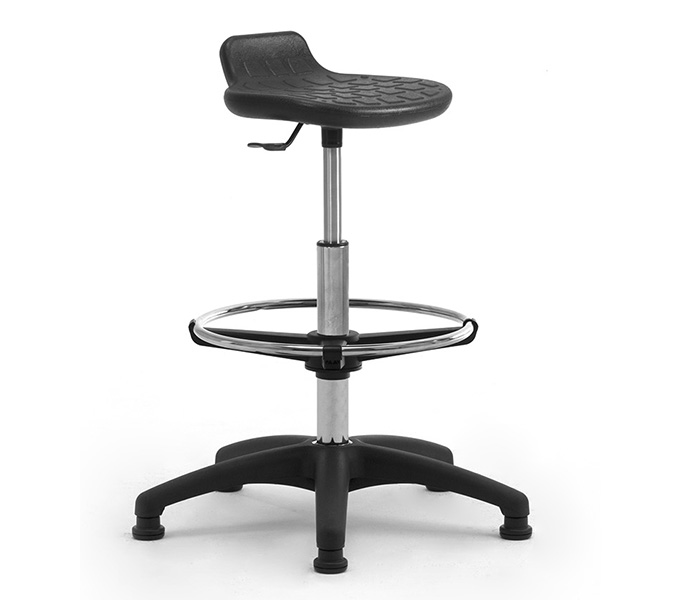 OFFICIA Tabouret de bureau réglable en hauteur en polyuréthane à roulettes  By Leyform