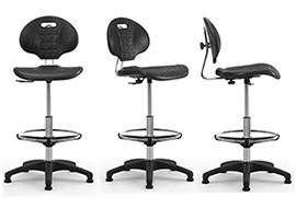 Chaises, fauteuils, tabourets pour postes de travail de laboratoire et industriels